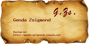 Genda Zsigmond névjegykártya